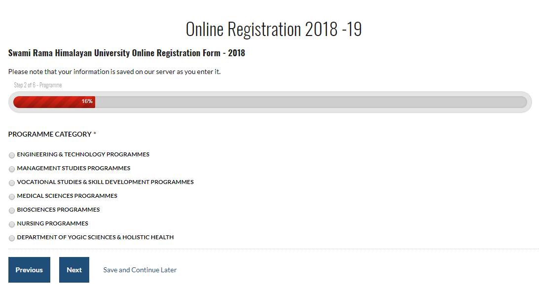 Registration Form- Swami Rama Himalayan University, Dehradun