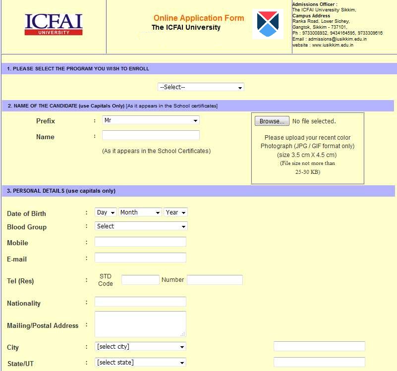 ATIT/ITSAT Application form