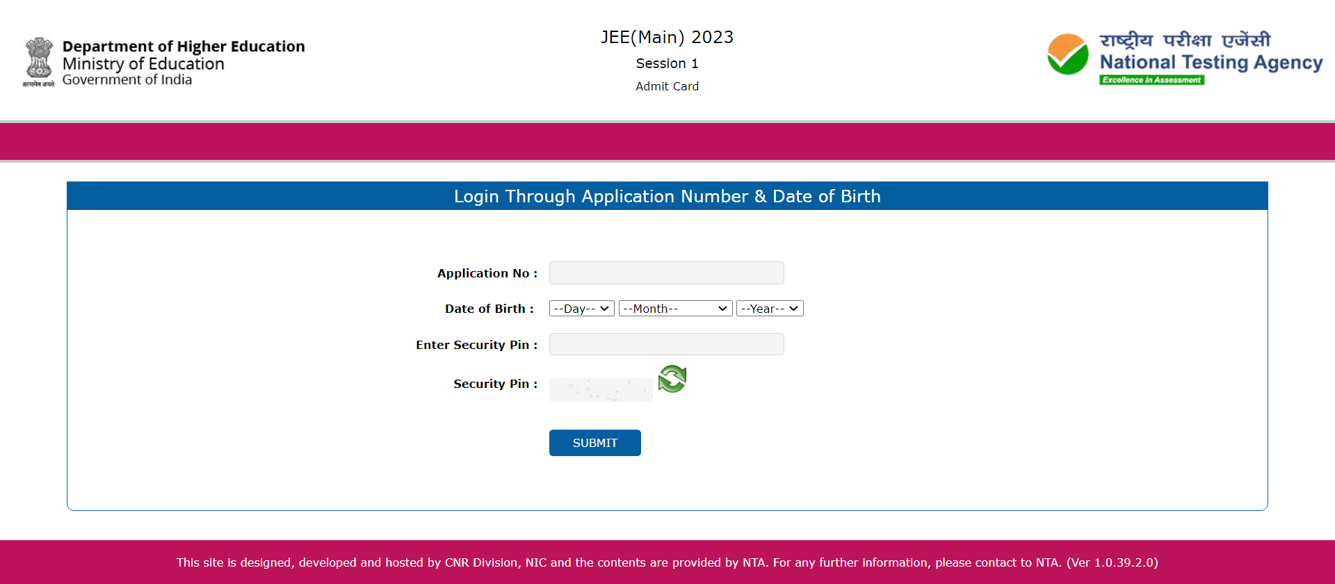 JEE Main Admit Card 2023 Session 2 Login 