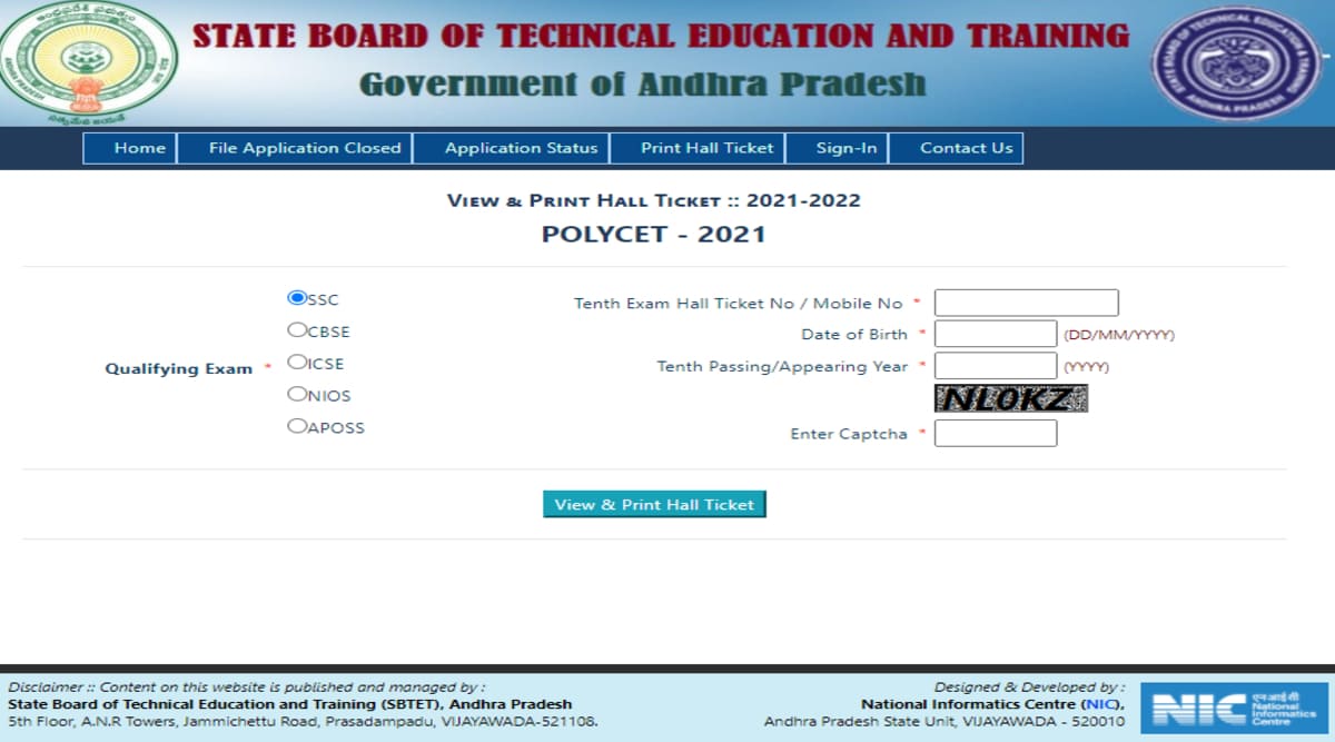 AP POLYCET 2021 Examination Admit Cards Released