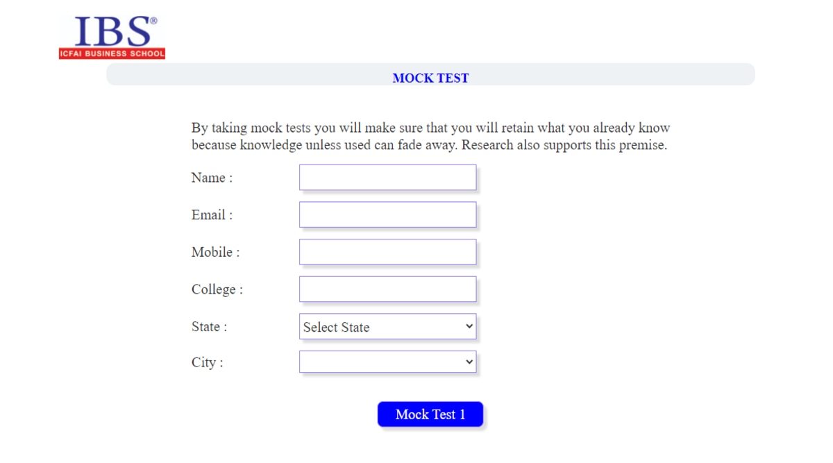 IBSAT 2021 Mock Test Released Online @ibsindia.org