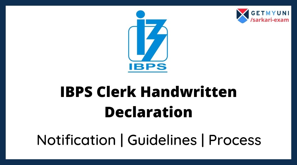 IBPS Clerk Handwritten Declaration 2021 IBPS Letter Format