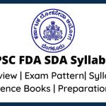 KPSC FDA SDA Syllabus