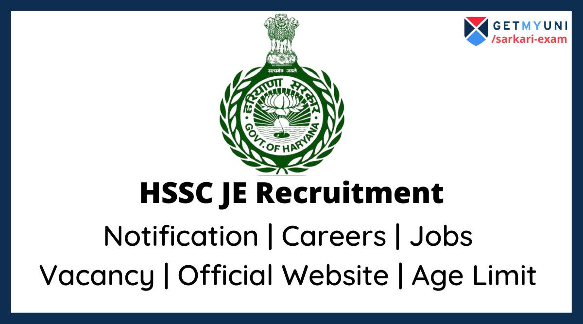 HSSC JE Recruitment 2022 Apply Online, Full Form, Exam Date