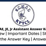KPTCL AE, JE, Jr Assistant Answer Key 2022