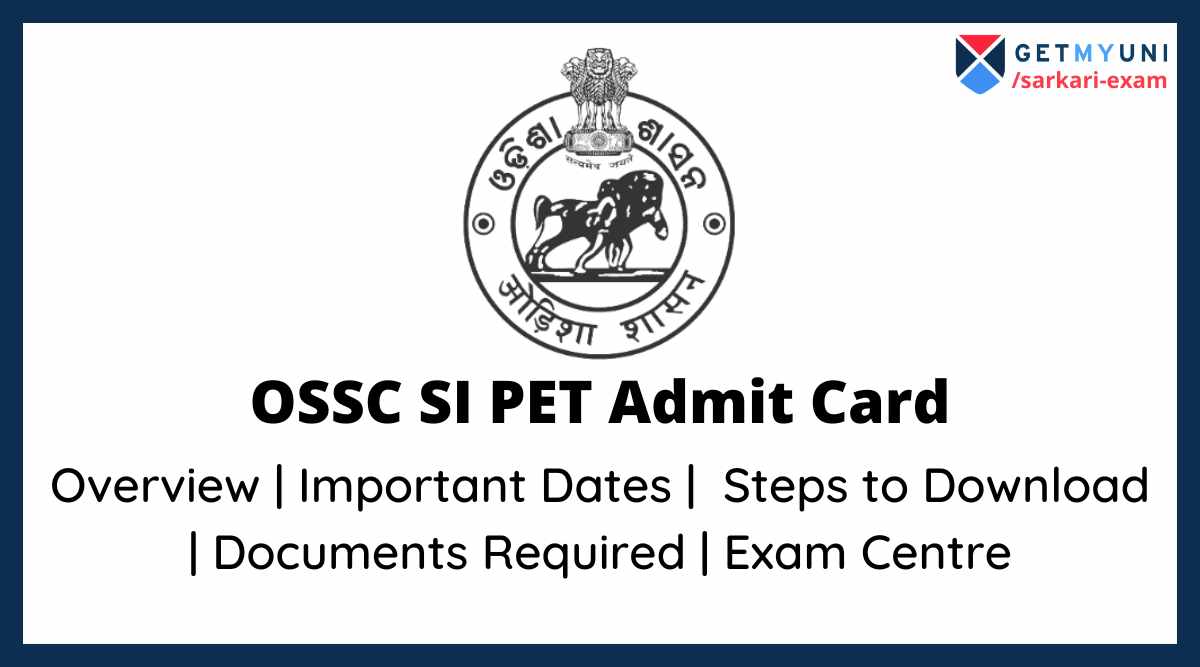 OSSC SI PET Admit Card