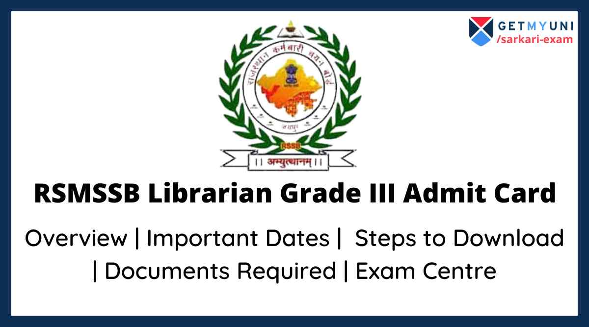 RSMSSB Librarian Grade III Admit Card